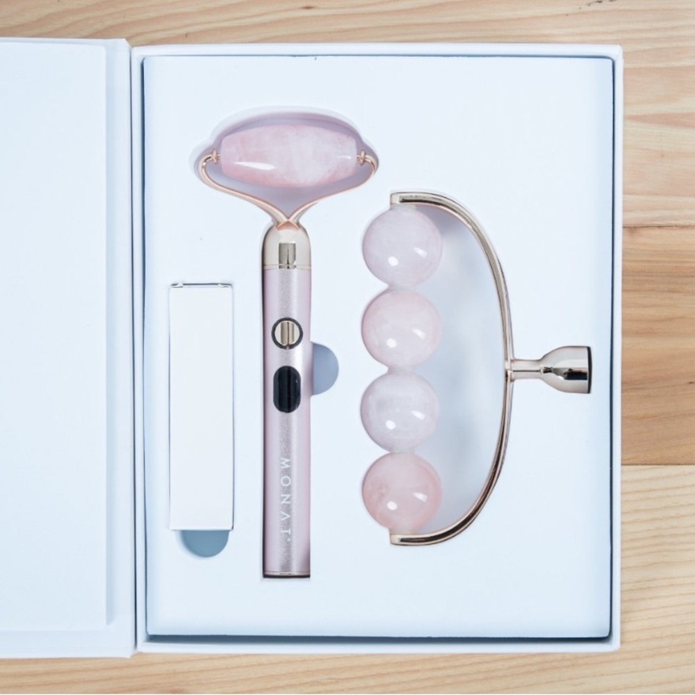 NEW Monat Rose Quartz Massaging Roller